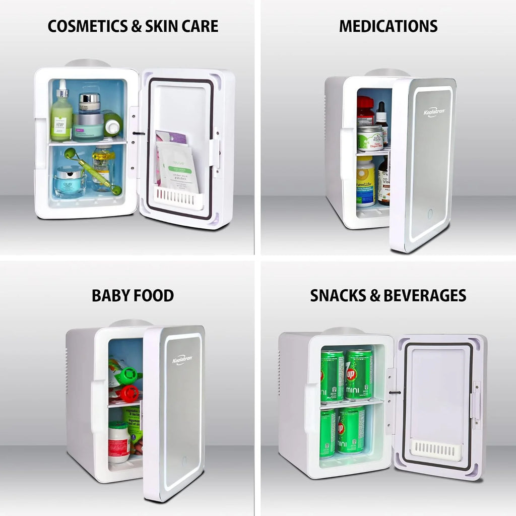 Mirrored LED Cooler/Mini Fridge, 6 Liters T862916