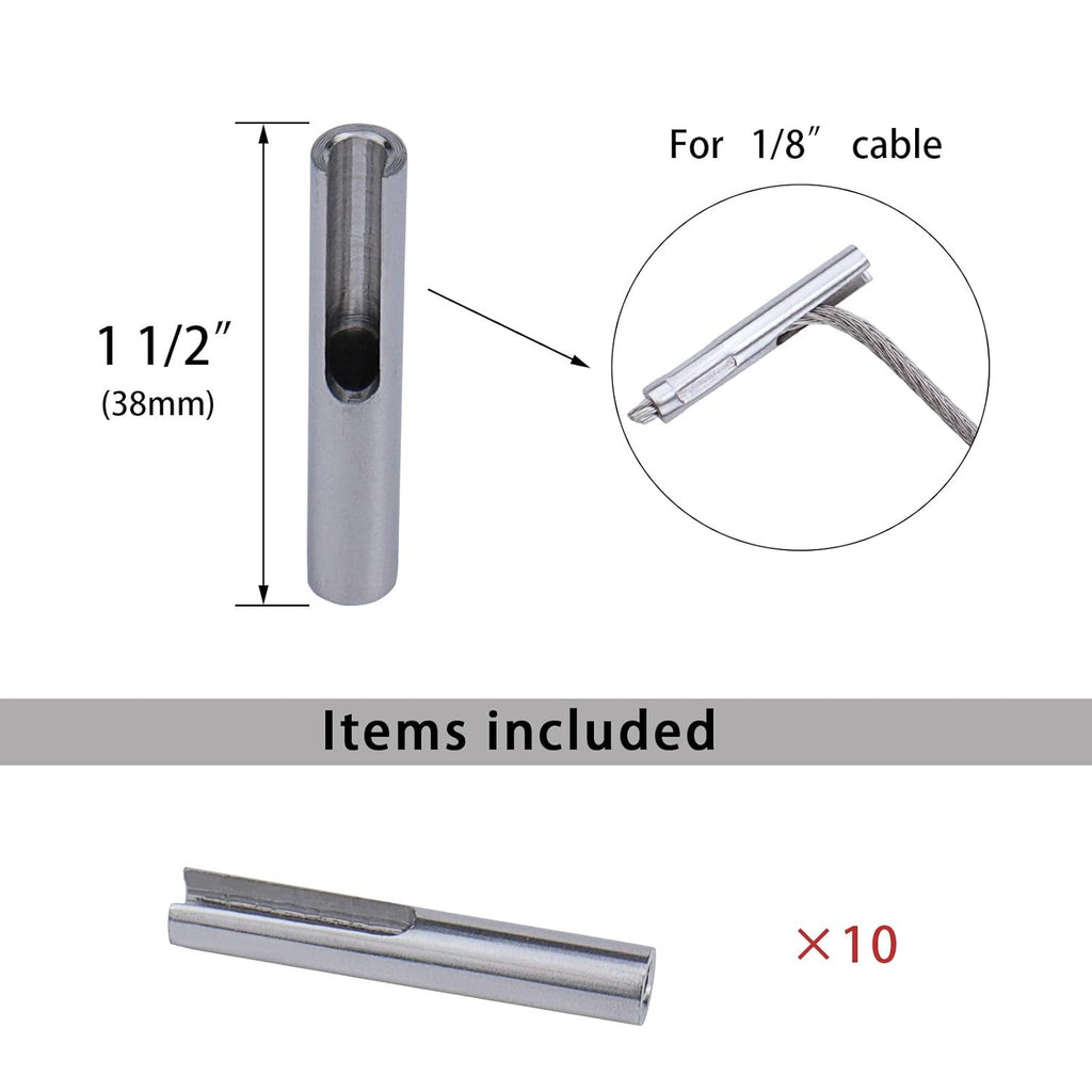 10 Pack 1/8 Invisible Cable Railing Kit T316 Stainless Steel J74371