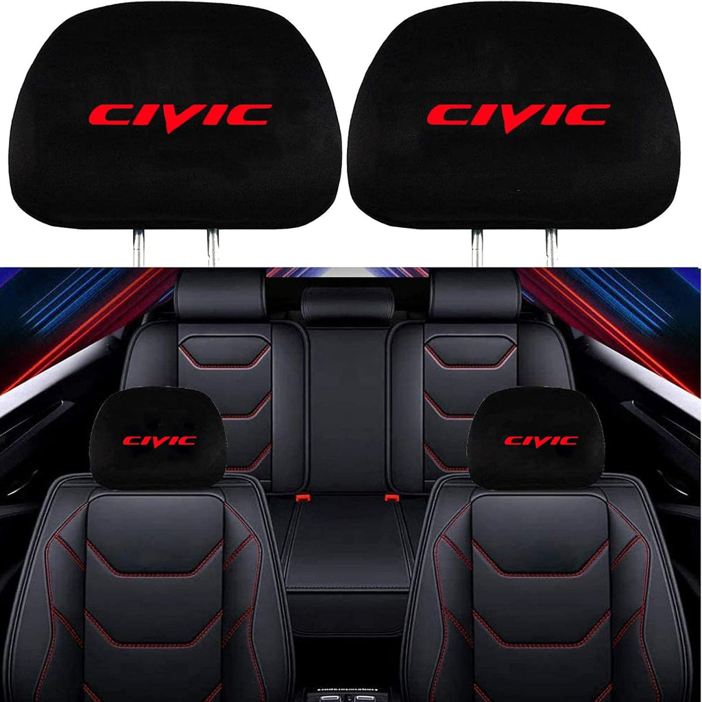 2 Pack Black Fabric Headrest Covers T61502
