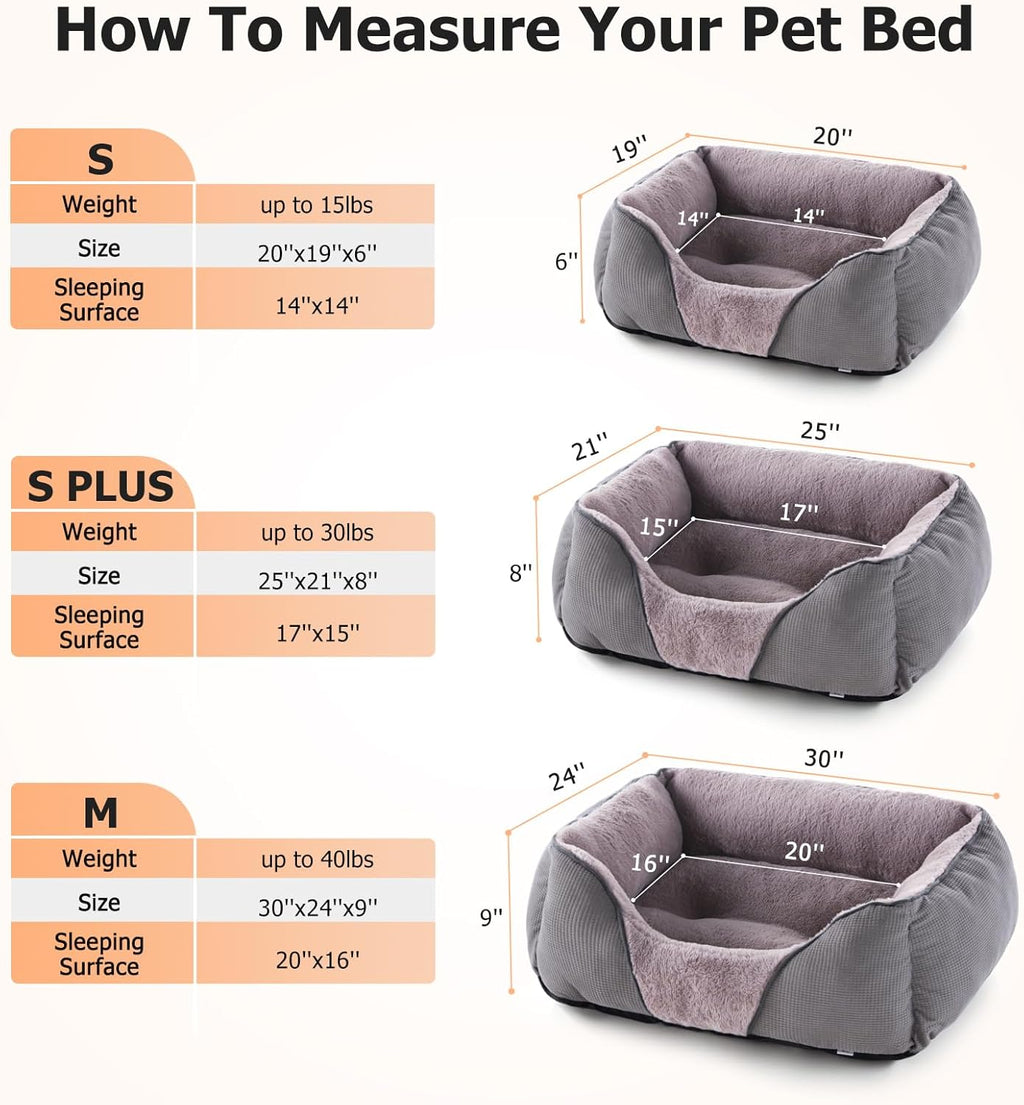 Grey Soft Rectangle Pet Bed 25x21in J340