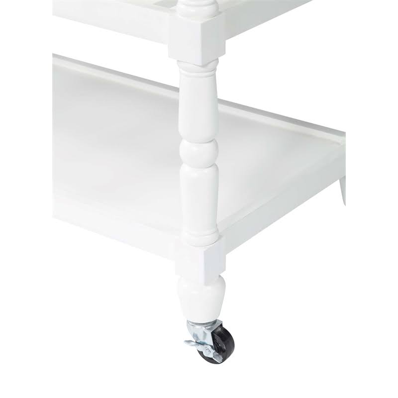 White Stainless Steel Top Kitchen Cart B854