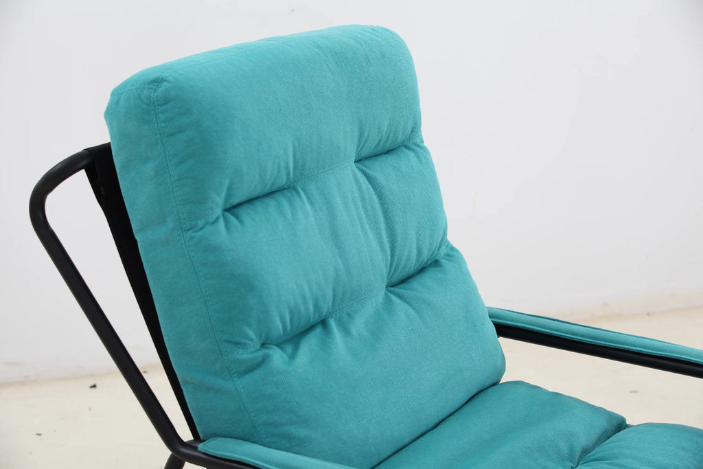Turquoise Iron Arm Chair with Metal Legs E99677
