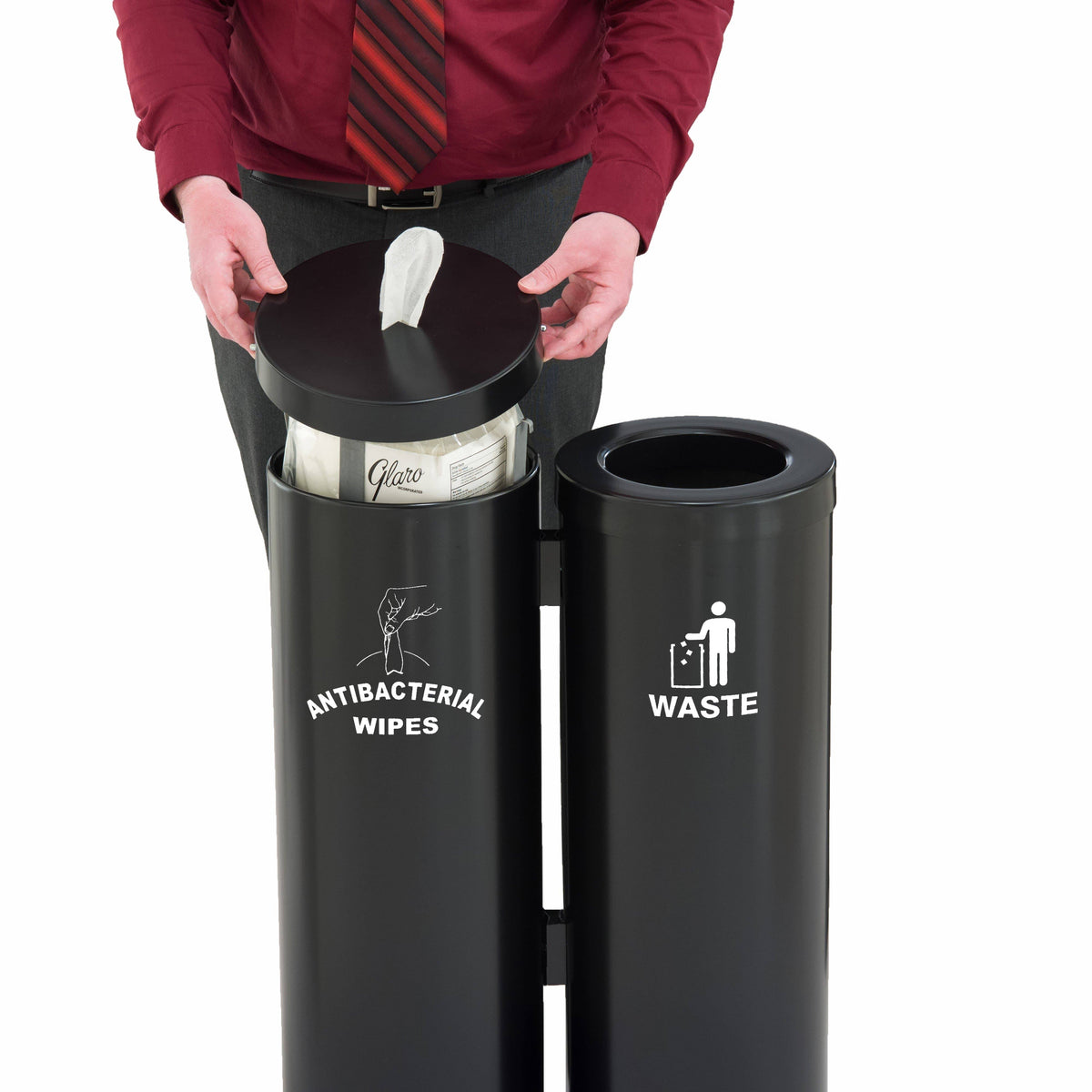 Antibacterial Wipe Dispenser and Garbage Can P9114