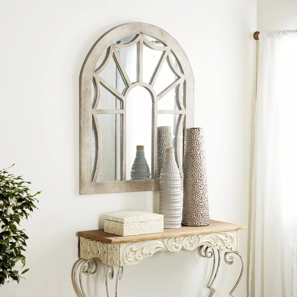 36" x 44" Cream Arched Top Wall Mirror P35791