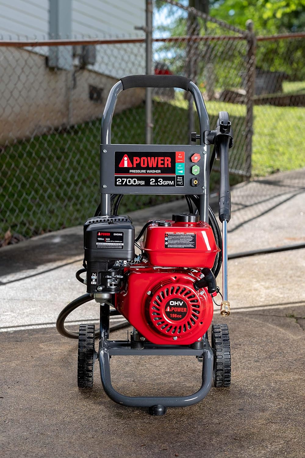 Gas Powered Pressure Washer 2700 PSI 2.3 GPM 7HP with 3 Nozzle Attachments X582