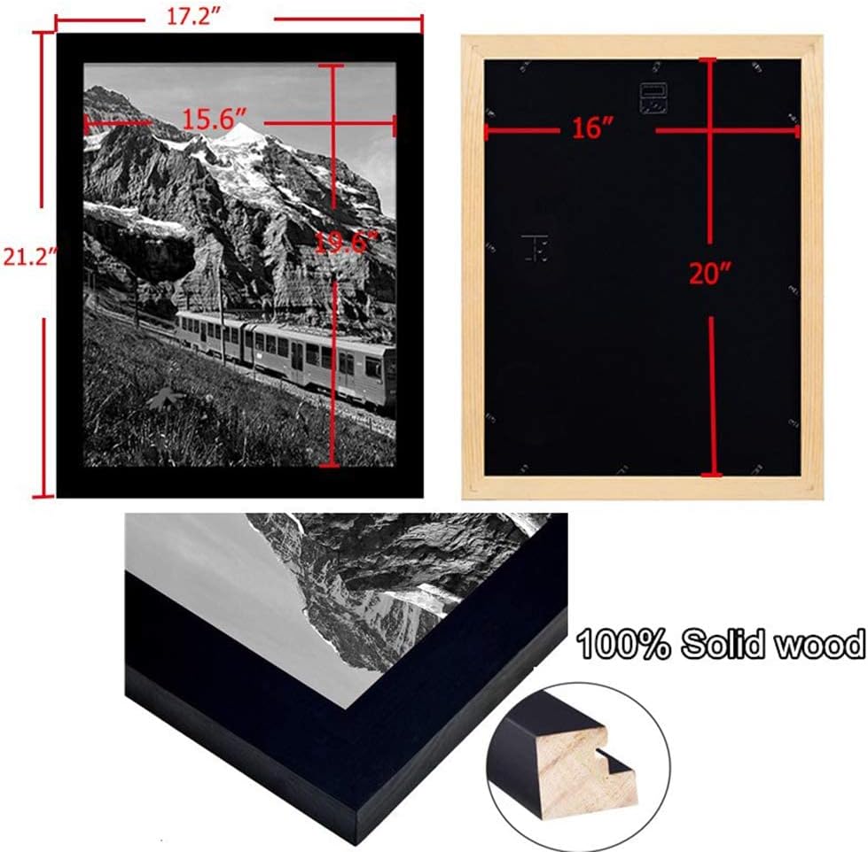Solid Wood 16x20 Poster Frame 3 Pack Black P53143
