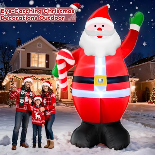 Giant Christmas Inflatables Santa Claus with Built-in LED Lights H1921