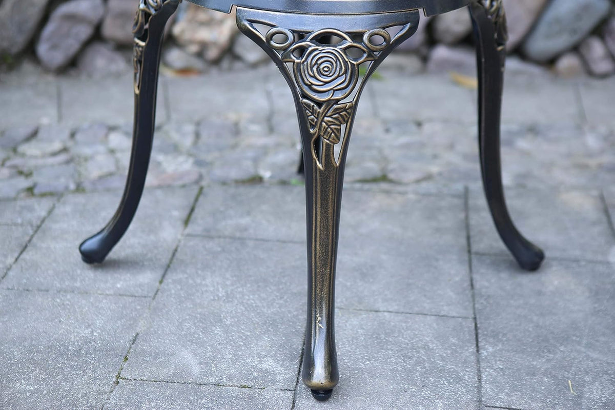 5-Piece Cast Aluminum Patio Bistro Table Set U298420