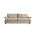 Beige Linen Fabric Upholstery Storage Sofa with Tufted Cushions P161