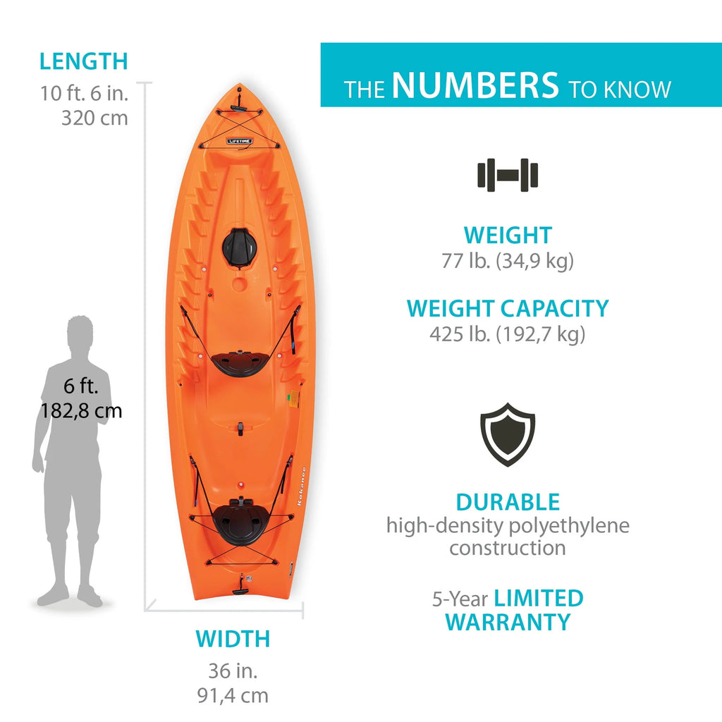 Orange 10.5 ft Tandem Sit-on-Top Kayak T261175