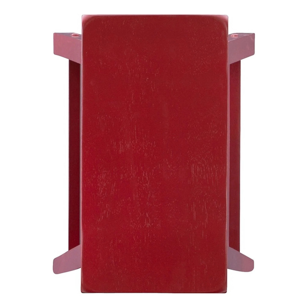 24" Wood Backless Saddle Seat Counter Stool in Red A8817