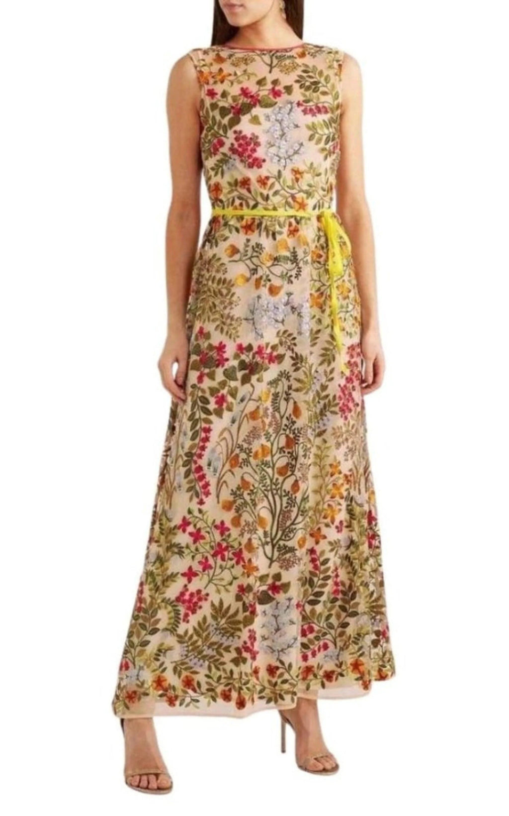 Embroidered Tulle Maxi Dress H351
