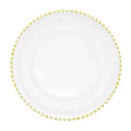 Gold Beaded Glass Charger Plates U41777