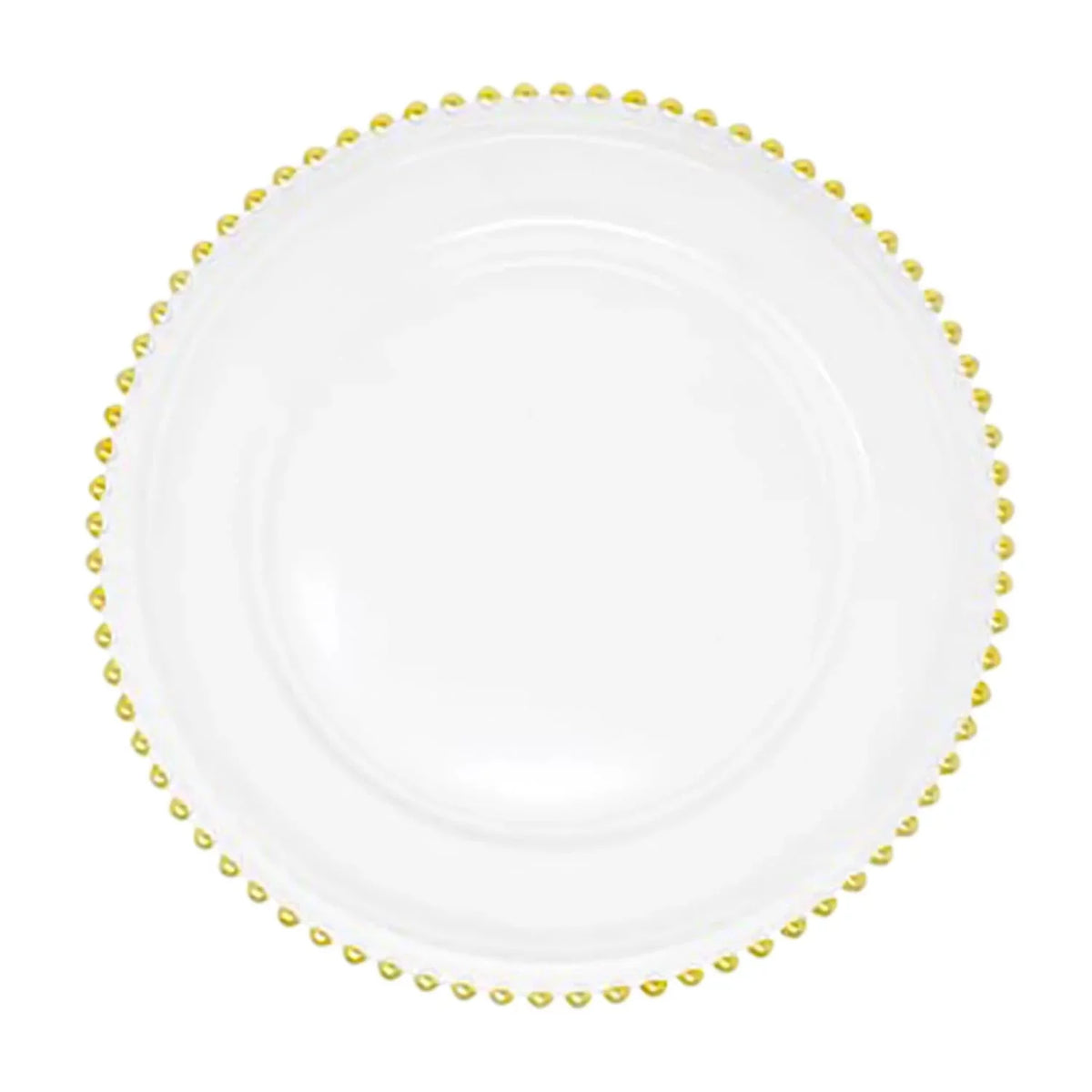 Gold Beaded Glass Charger Plates U41777
