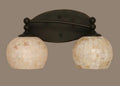 Three Light Bath Bar Dark Granite Finish with Mystic Seashell Glass C540