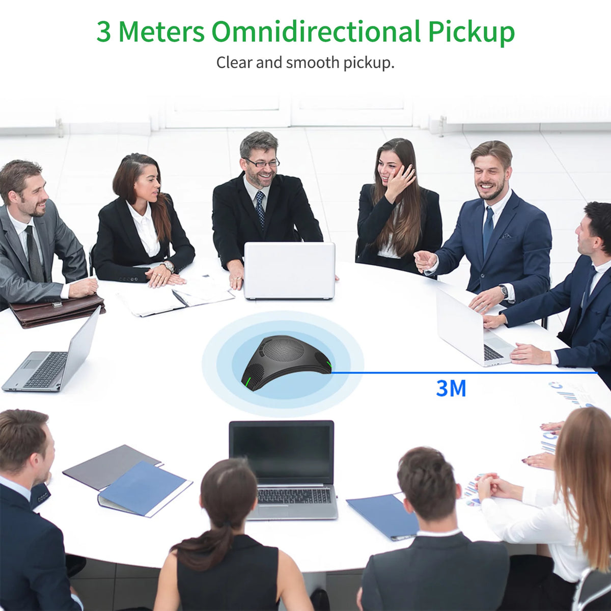USB Speakerphone Conference Microphone Omnidirectional Computer Mic with Mute Key S80072