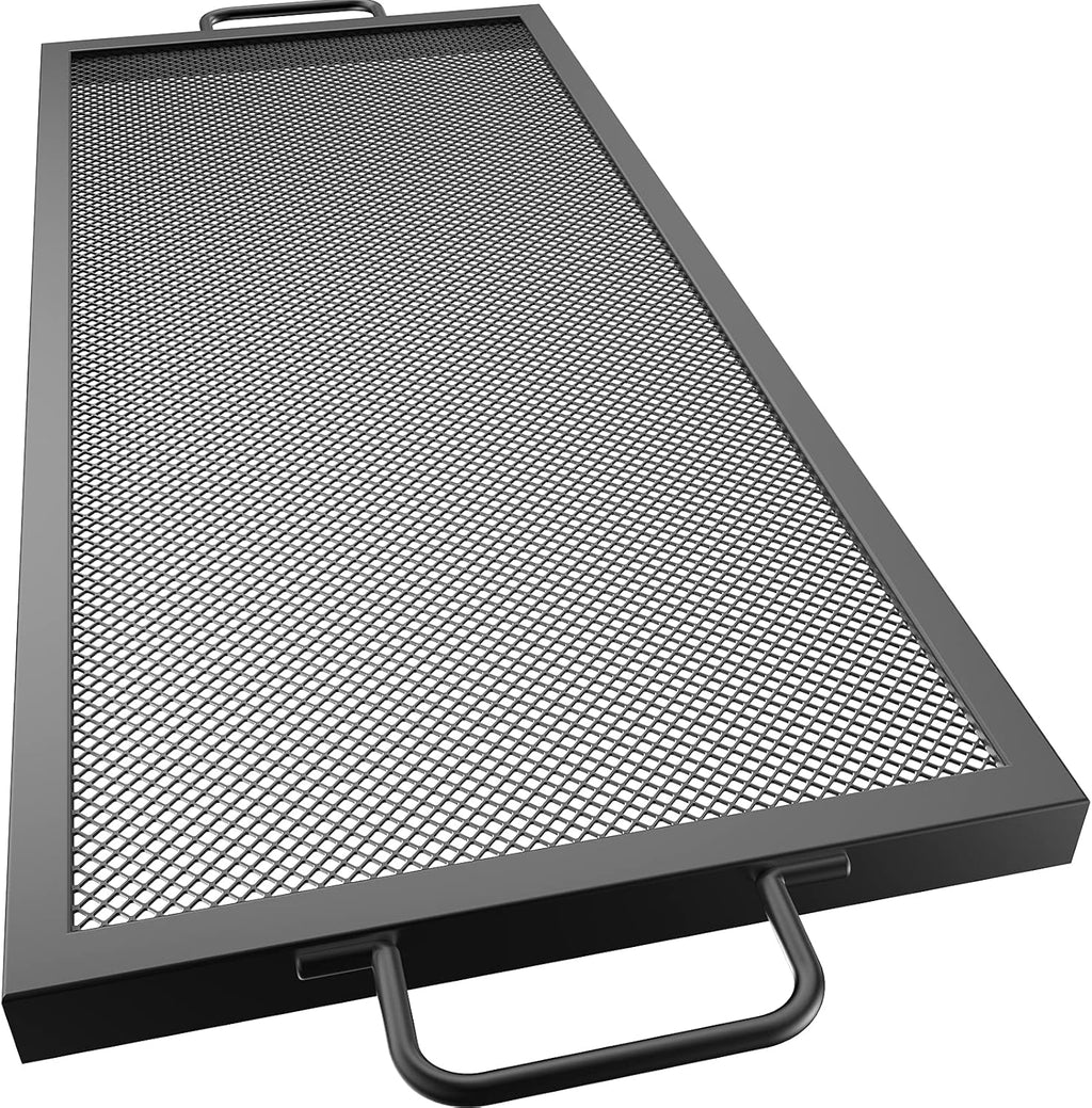 Black Steel Fire Pit Cooking Grate with Handles, Pack of 2 M738