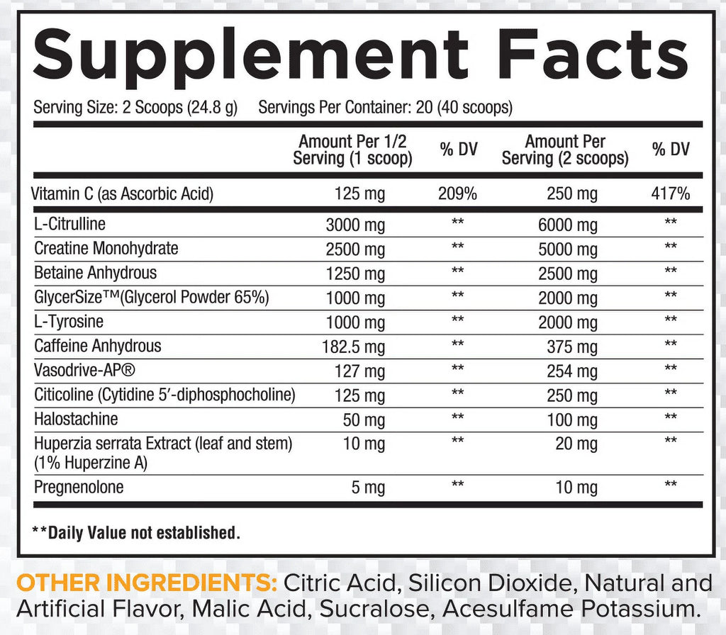 Pre Workout 20 Servings E526