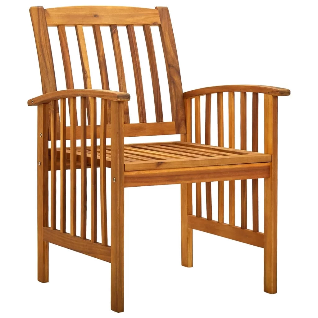 2 pcs Acacia Wood Patio Dining Chairs with Cushions Y662