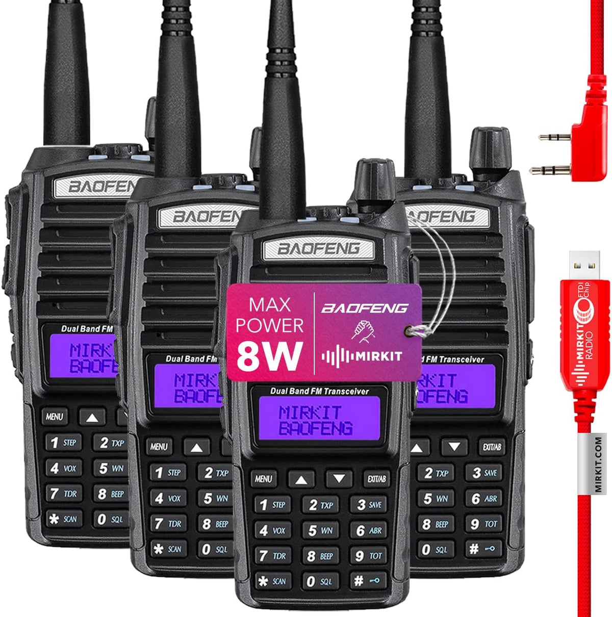 2X Ham Radios with 8 Watt Max Power 2800 mAh Li-ion Battery Pack Q144
