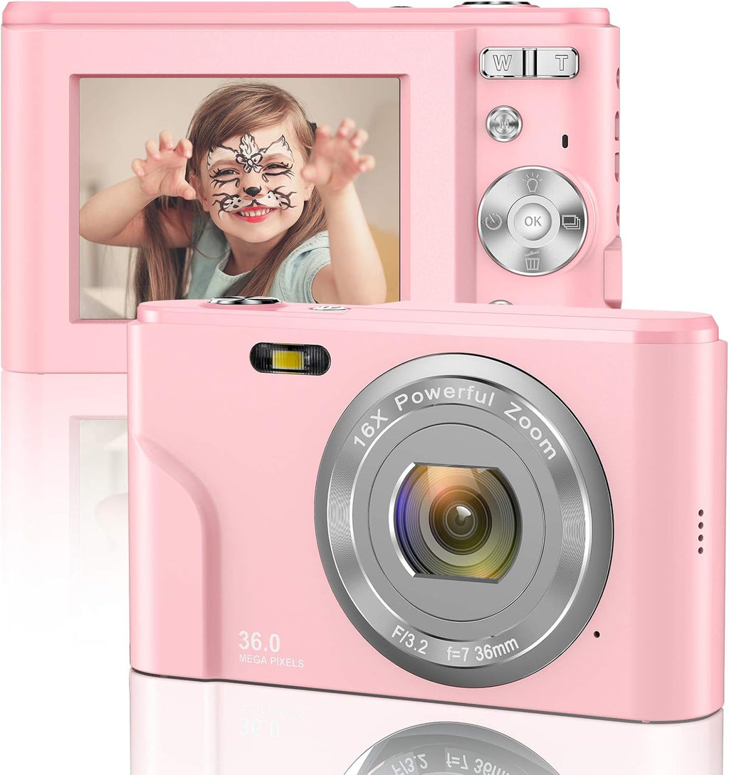 Black 36MP 1080P Mini Digital Camera with 16X Zoom, Pack of 2 Z39773