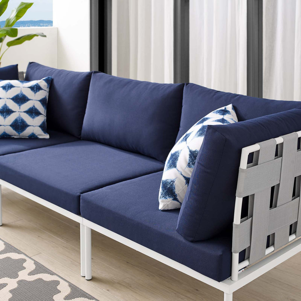 Grey Blue Navy Modern Outdoor Lounge Sofa A5061