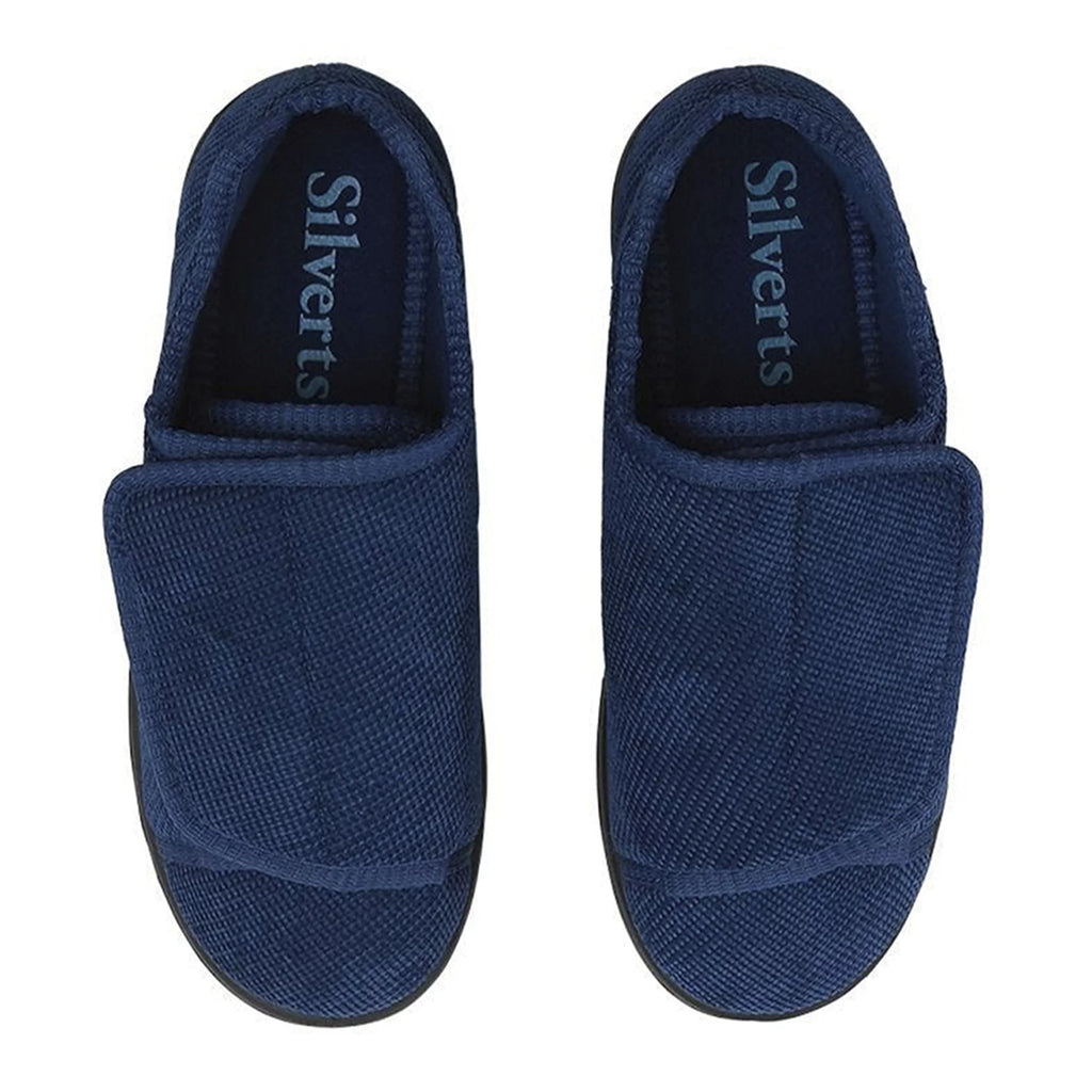 Navy Double-Extra Wide Easy Closure Slipper P331133