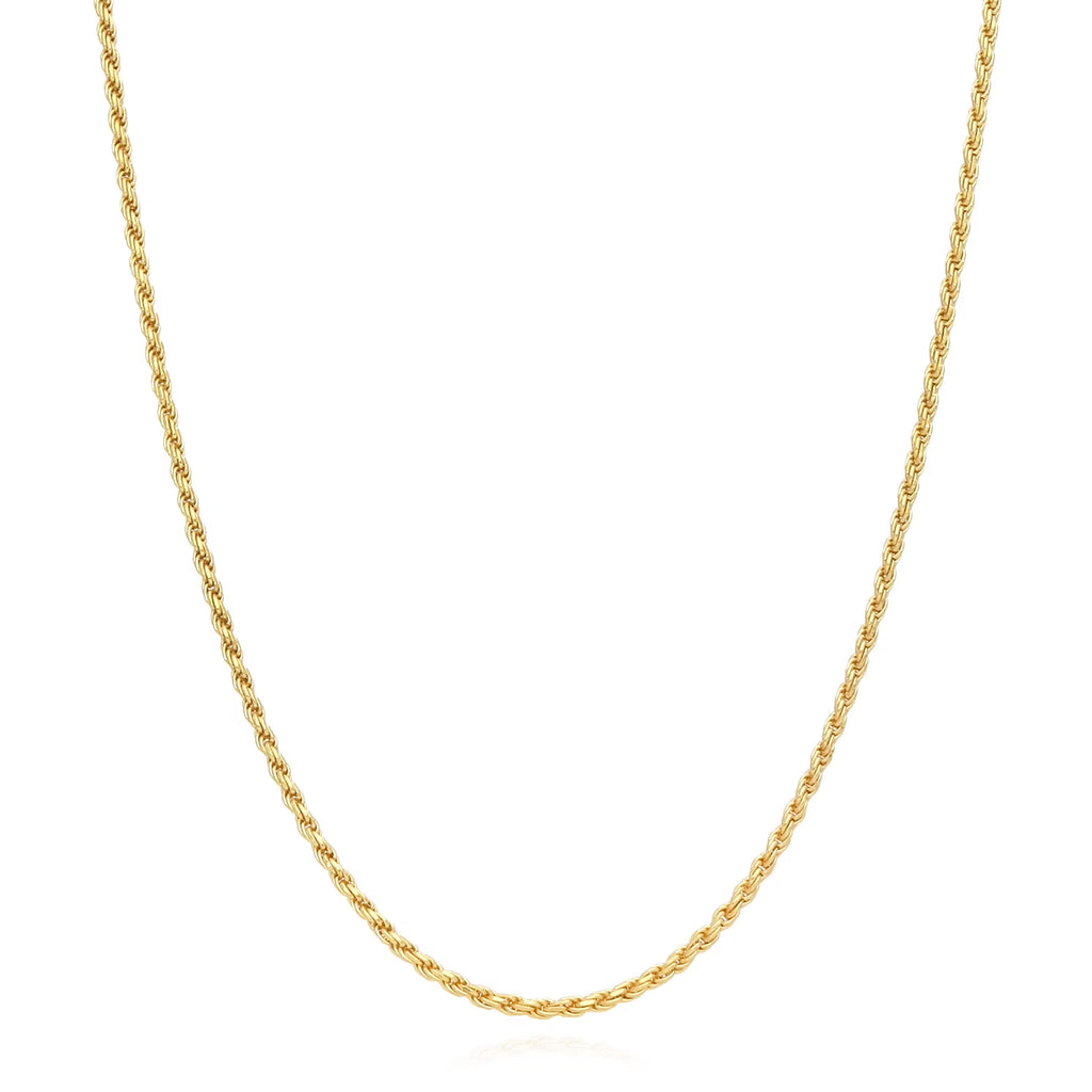 18K Yellow Gold Over Silver Rope Chain Necklace 16"-24" A532208
