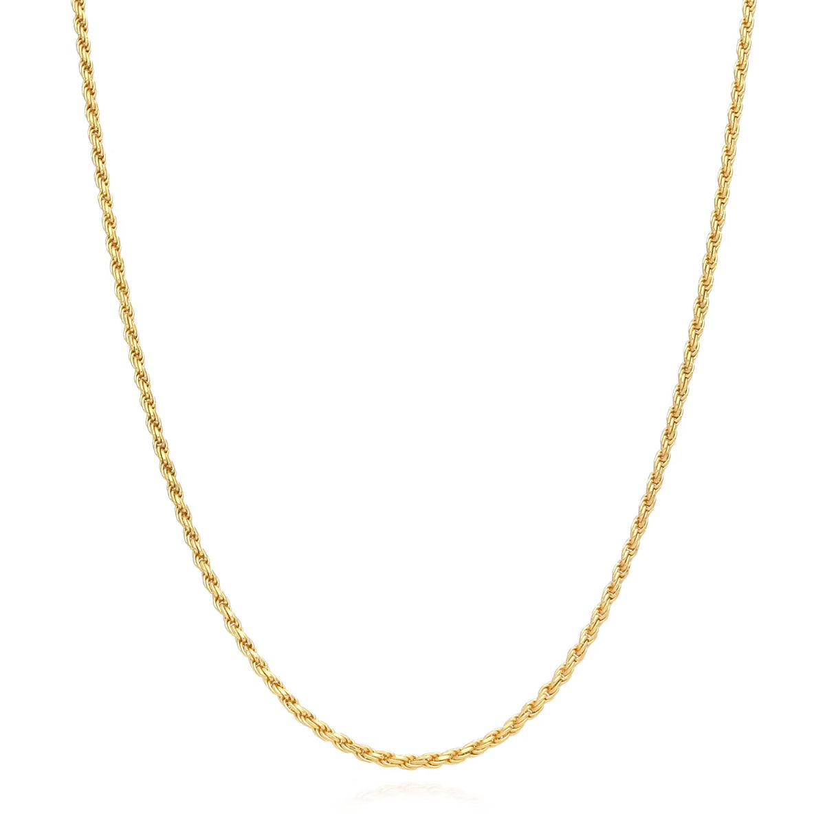 18K Yellow Gold Over Silver Rope Chain Necklace 16"-24" A532208
