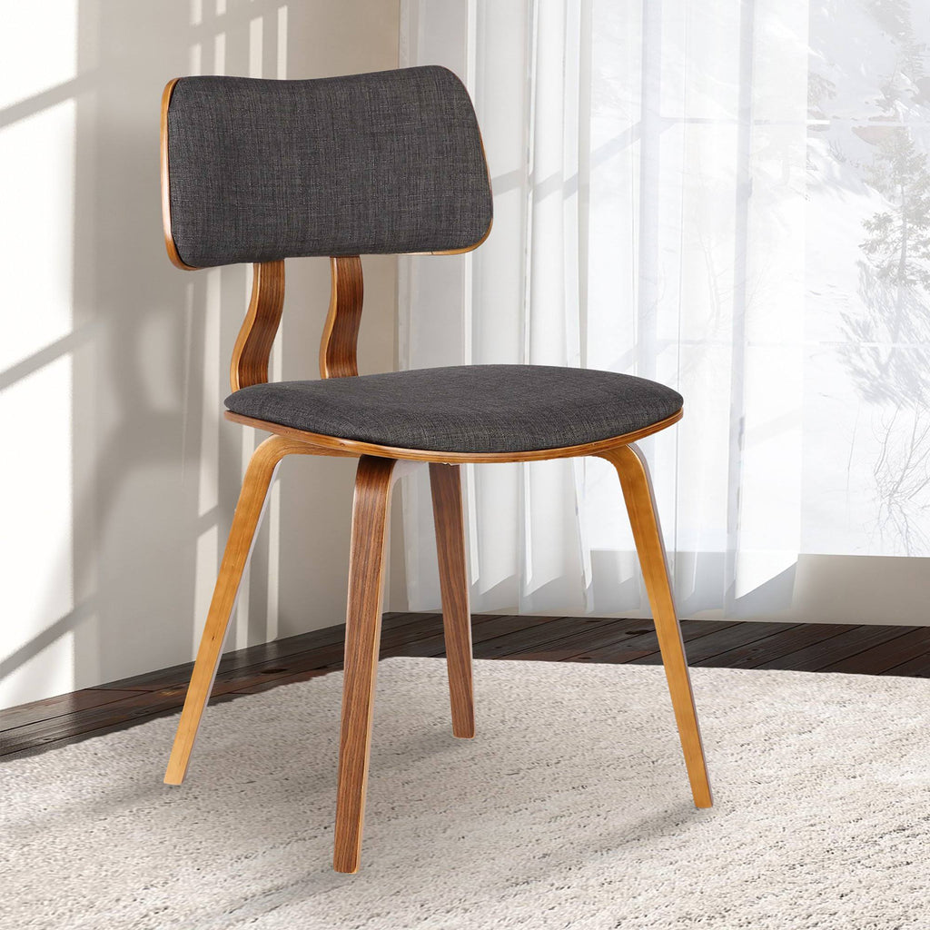 Charcoal/Walnut Mid-Century Dining Chair D8845