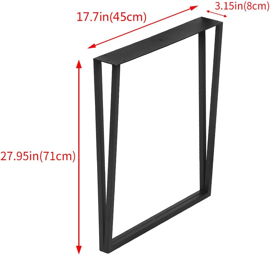 28” Height 18” Wide Black Metal Table Legs 2 PCS X36741