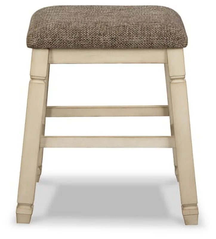 Antique White Counter Height Barstool Set of 2 J15980