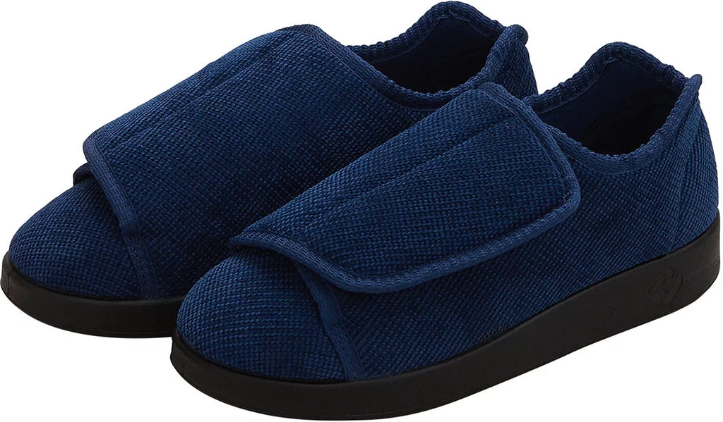 Navy Double-Extra Wide Easy Closure Slipper P331133
