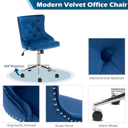 Pink Velvet Office Chair E836