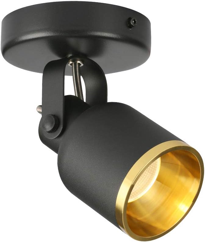 Black and Golden Dimmable Directional Ceiling Spotlight Adjustable 90 Degrees 7W A9658
