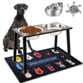 Elevated Dog Bowls with 2 X-Large Stainless Steel Bowls and Slow Feeder K120