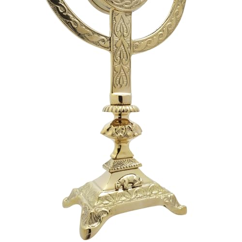 Brass Embossed Celtic Cross Reliquary, 13 x 8.75 Inches L431