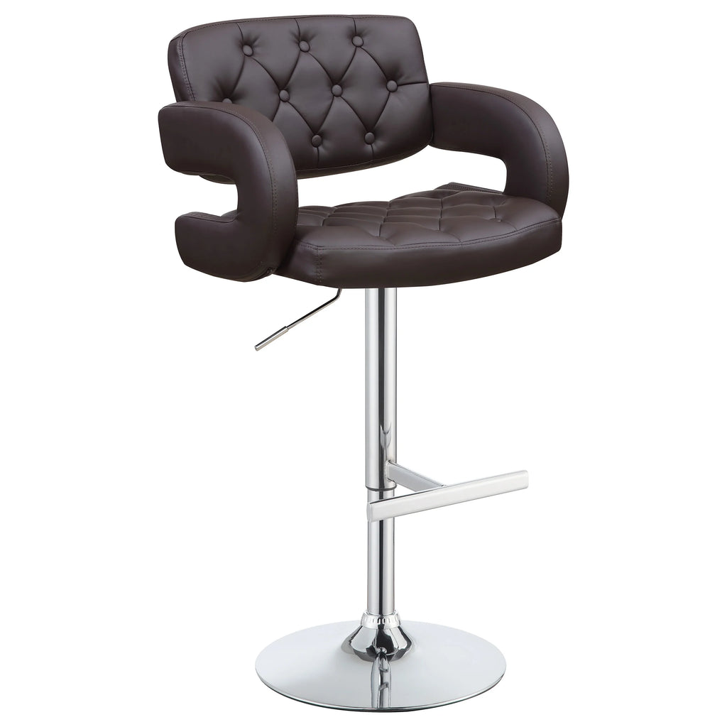 Adjustable Bar Stool Chrome and Brown W873889