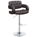 Adjustable Bar Stool Chrome and Brown W873889