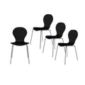 Black Mid Century Modern Dining Chair Set of 4 S22674