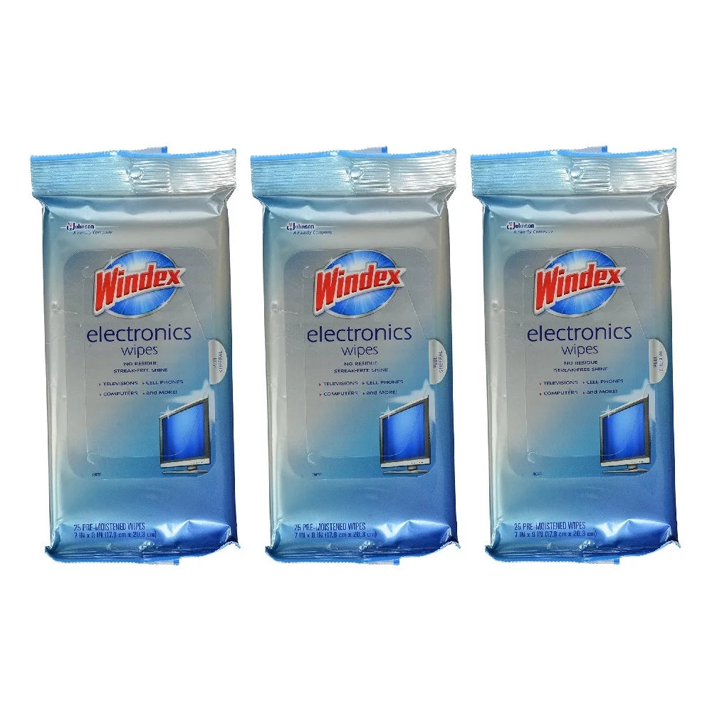Pre Moistened Electronics Wipes 25 Count 3 Pack G58361