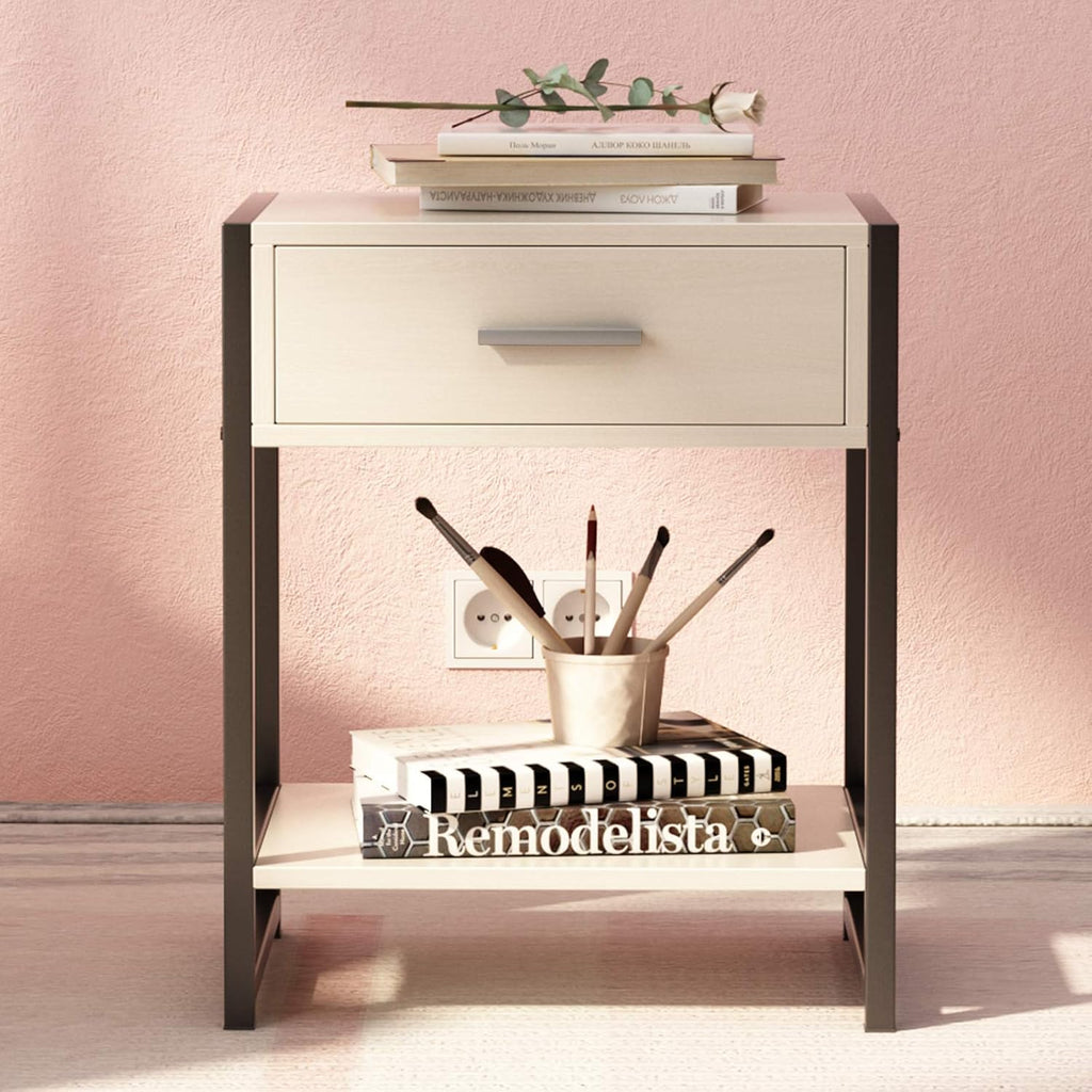 Black-Brown Nightstand Bedroom Side Table C8827