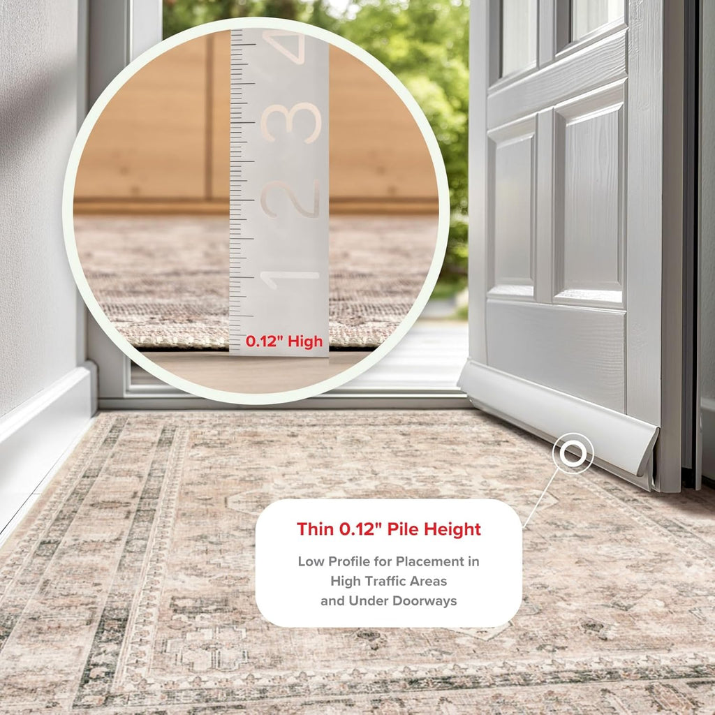 6x9 Spill Proof Machine Washable Area Rug, Stone/Ivory X82741