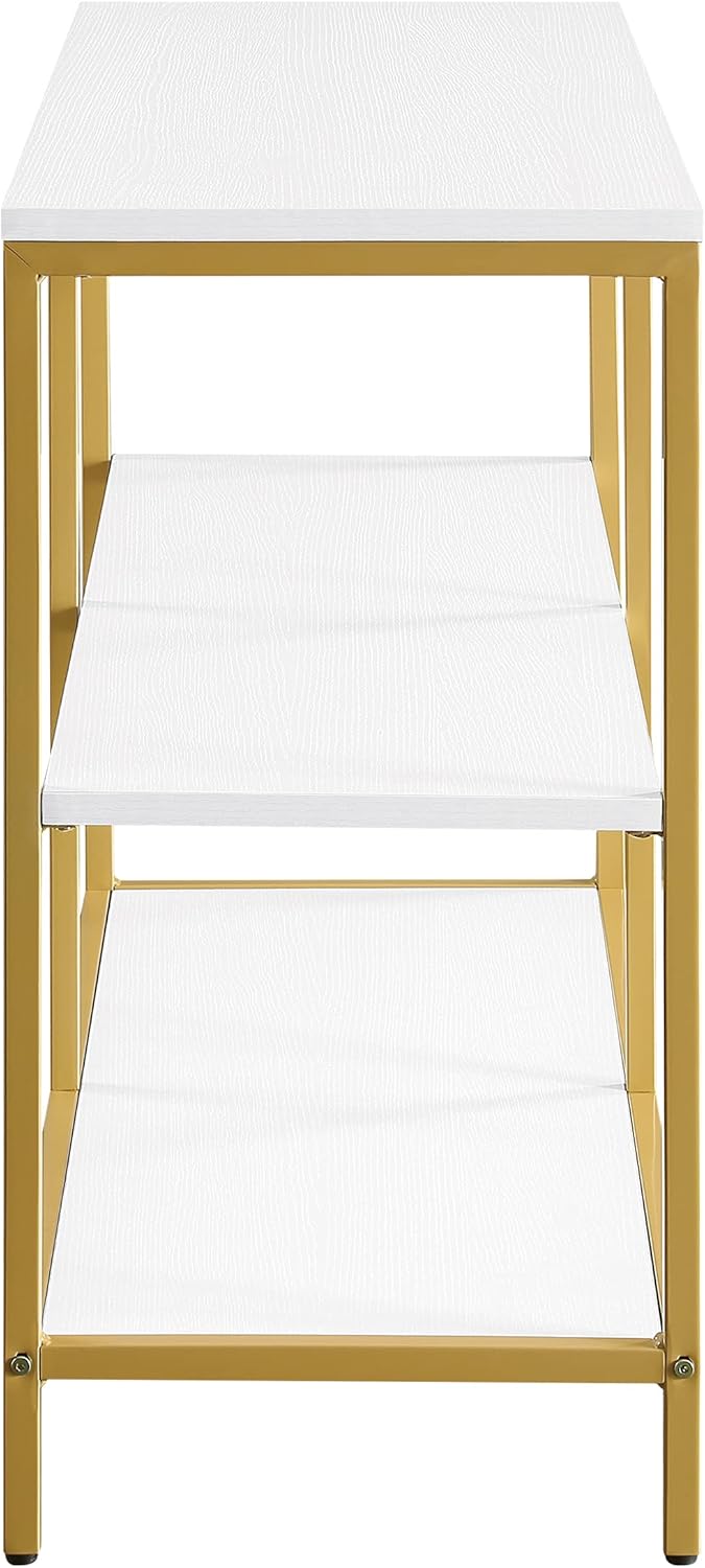 White Double 3 Shelf Bookcase and Credenza D41461