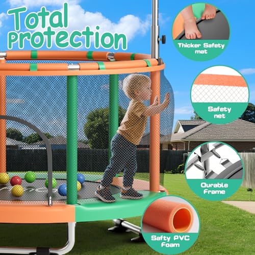 55" Toddler Mini Trampoline with Swing and Gymnastics Bar W310543