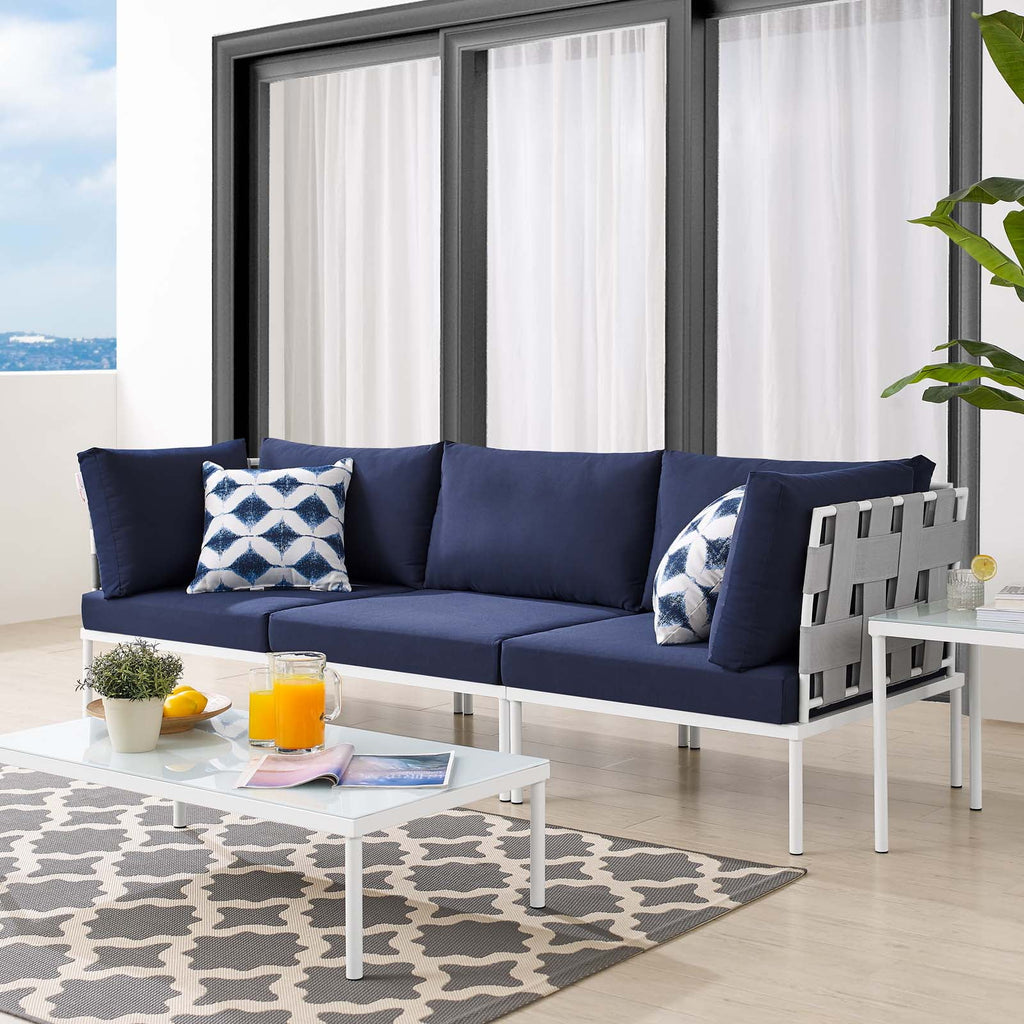 Grey Blue Navy Modern Outdoor Lounge Sofa A5061