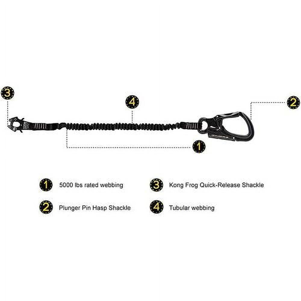 Black 24 Inches Elastic Bungee Lanyard with Snap Hook E617