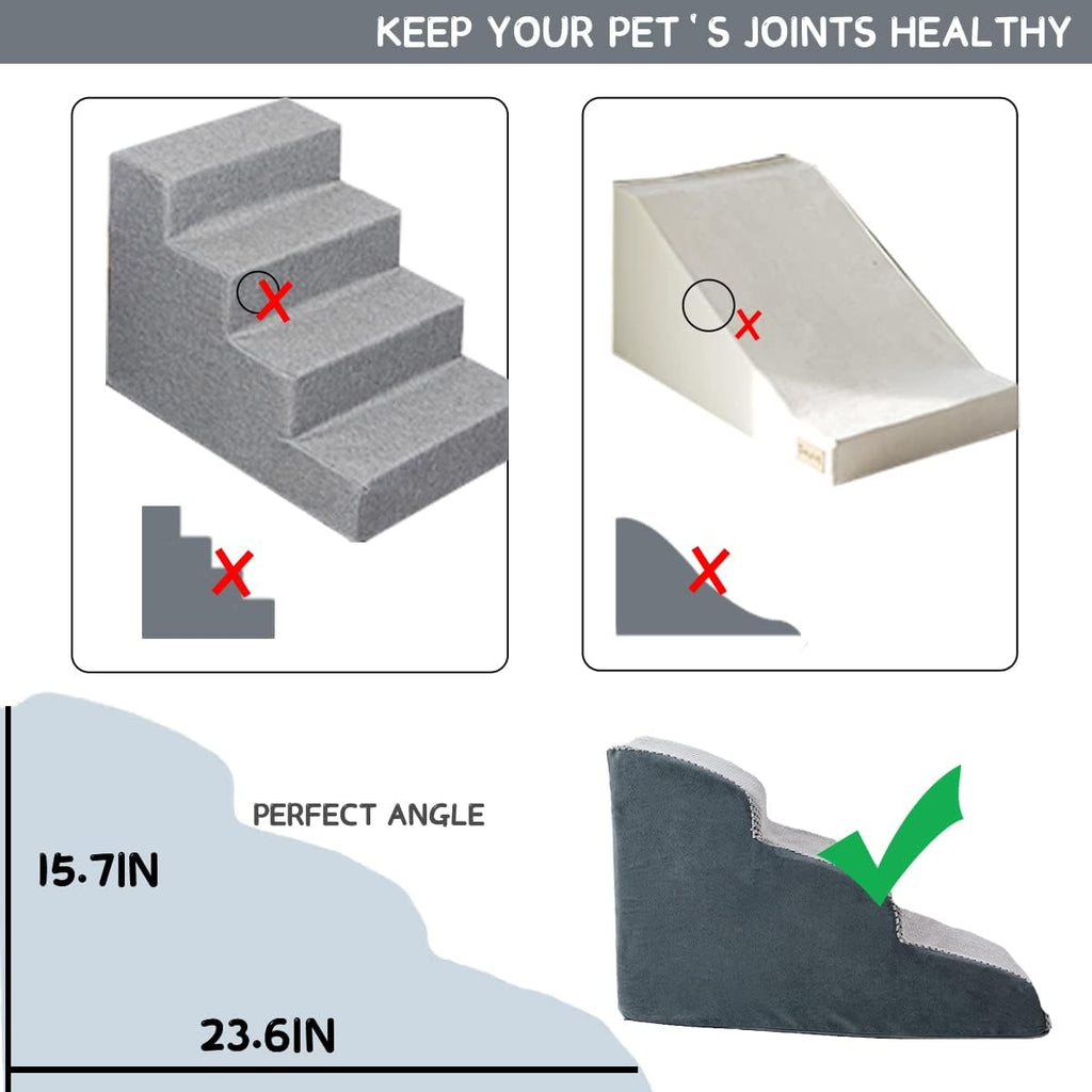 3 Tiers Non-Slip Foam Dog Ramp Stairs for Sofa W4983