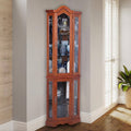 Brown Lighted Corner Curio Display Cabinet K274528