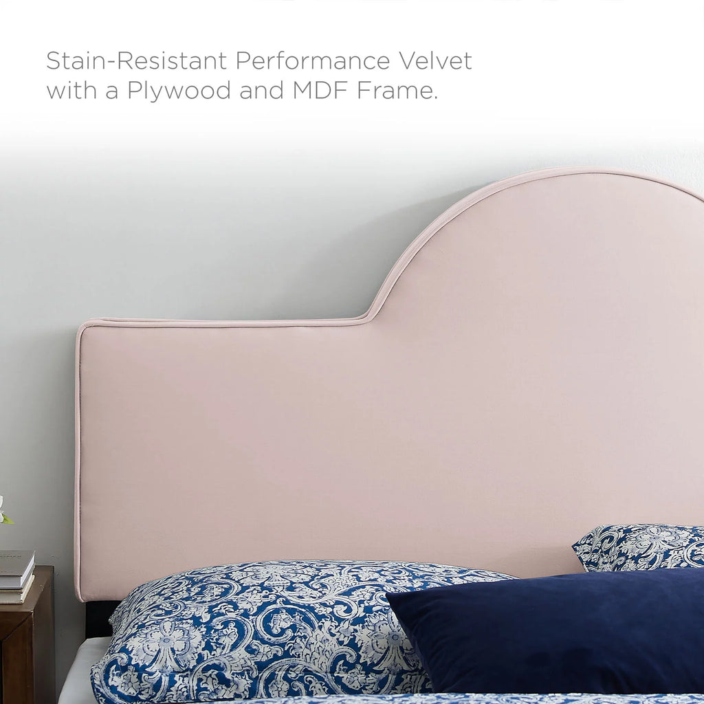 Queen Size Pink Velvet Platform Bed Frame X6728
